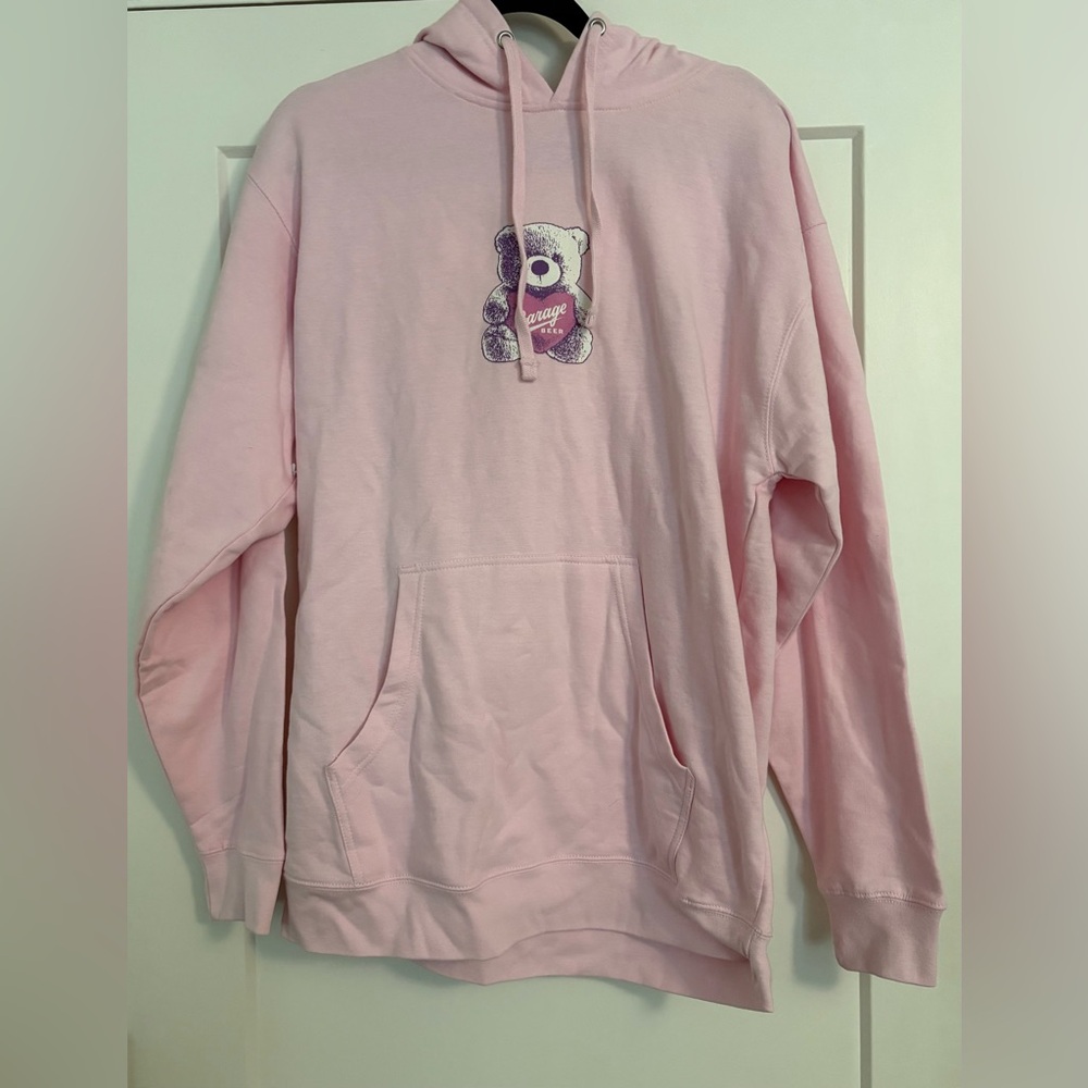 Garage Beer Light Pink Teddy Bear Hoodie
